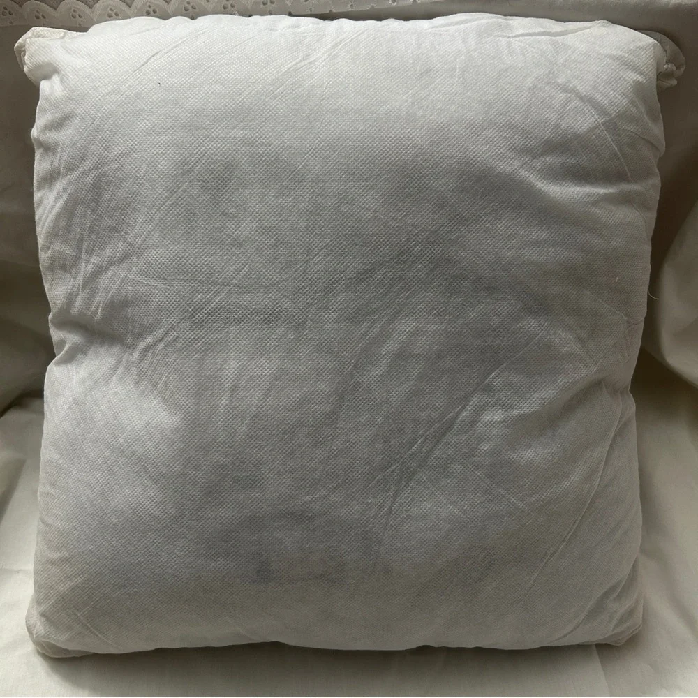 Pier 1 Embroidered Teal Ivory Yellow Tan Floral Boho Accent Pillow 18”